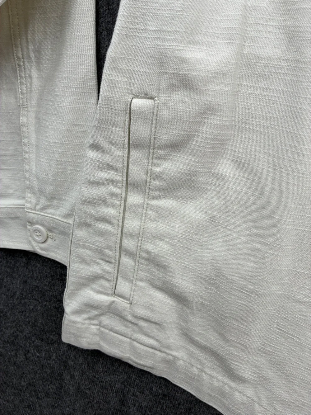 Hurley Men's Cream Button-Front Jacket Jean Utility Barn Coat
